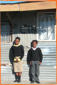 Sibongile and Michele showing their home